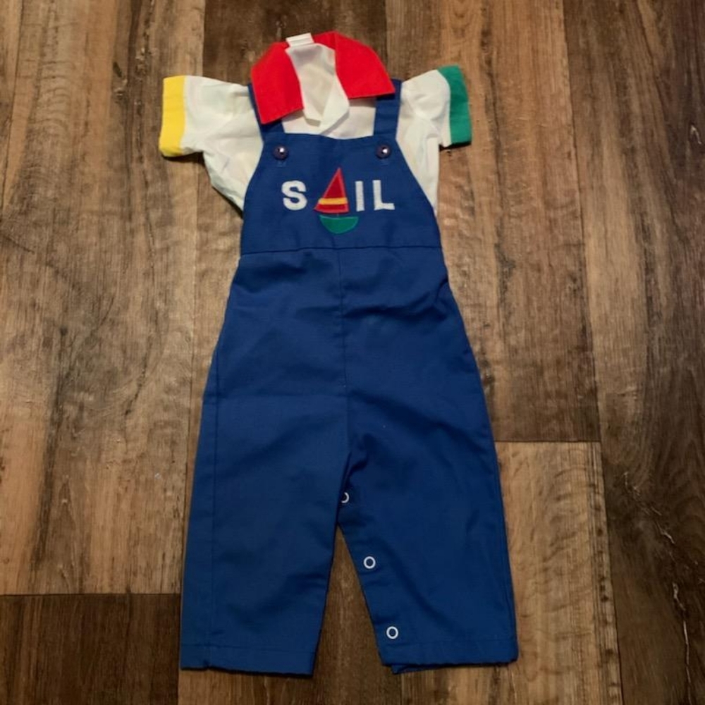 VINTAGE HEALTHTEX Kid's Sail Overalls size 12M